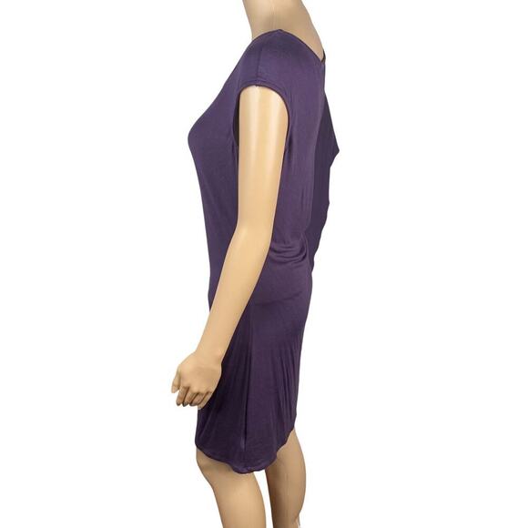 Ella Moss NWT $138 Girl's Best Friend Purple Ruched Asymmetric Dress SZ M - Picture 6 of 8